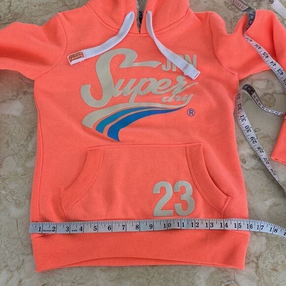 SUPERDRY Vintage Logo Limited Edition Neon Sparkle Hoodie 80’s Retro Style - Picture 15 of 15